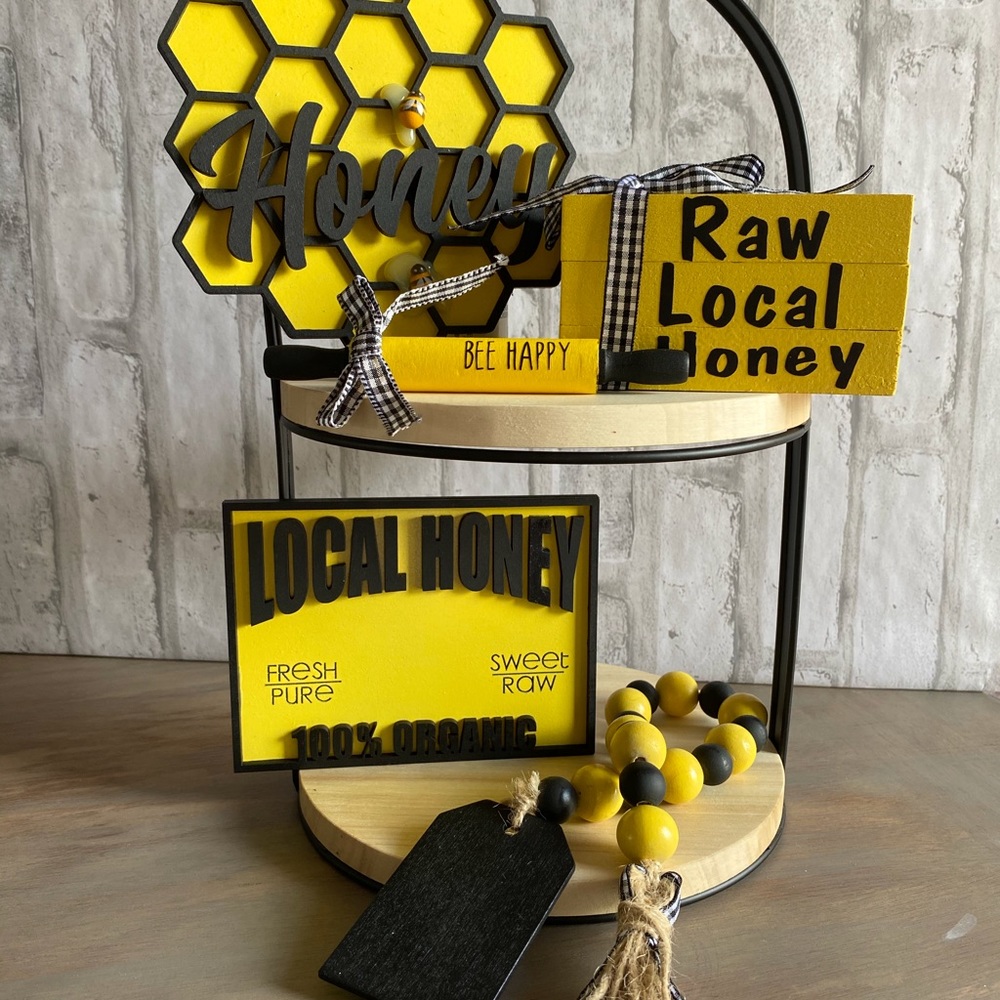 Honey Bee Tier Tray Decor